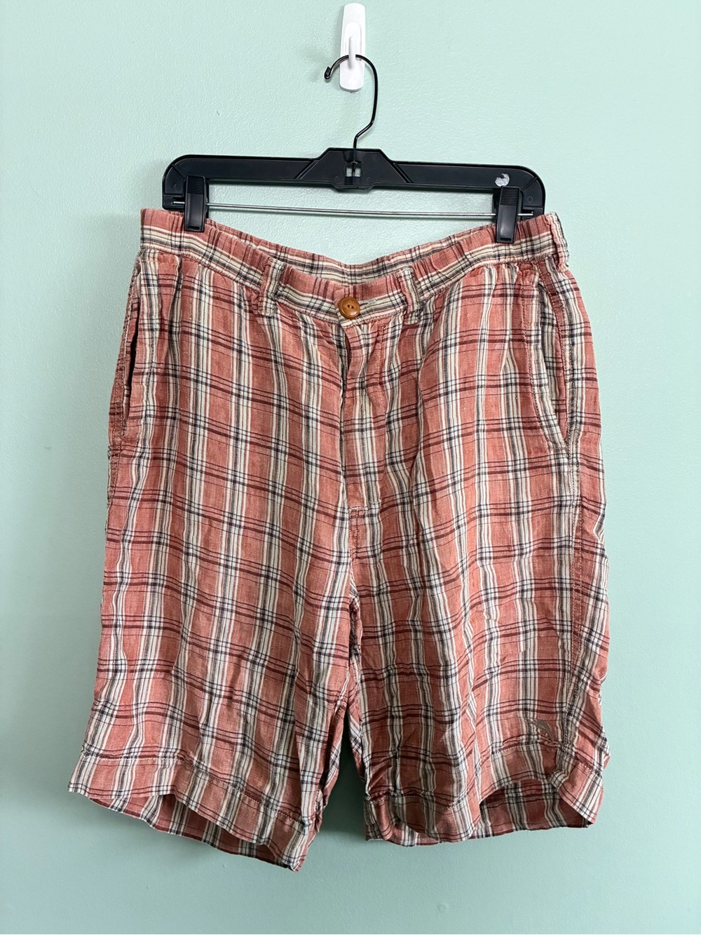 Tommy Bahama Linen Shorts Mens M Plaid Chino Casual Summer Relax Beach Travel